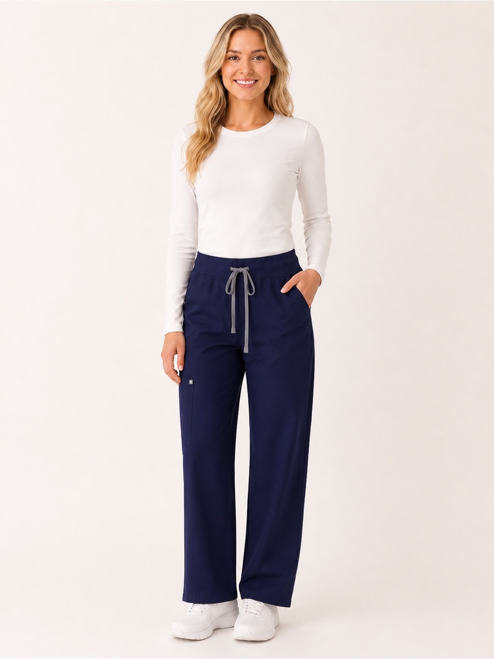 Figs Navy Technical Collection Drawstring Scrub Pants
